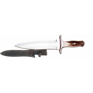 Puñal doble filo venado con funda Inox.
